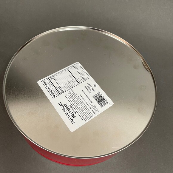 David's Cookies Red Empty Round Tin Can - Picture 8 of 10